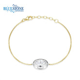 Gold Plated Silver Bracelet with CZ- 7.5"